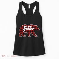 Family Christmas Matching Plaid Sister Bear Women's Tank Top thumb 0