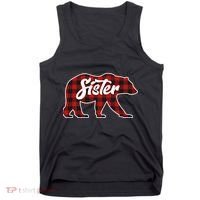Family Christmas Matching Plaid Sister Bear Tank Top thumb 0