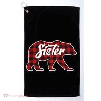 Family Christmas Matching Plaid Sister Bear Golf Towel thumb 0