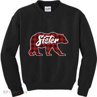 Family Christmas Matching Plaid Sister Bear Kids Sweatshirt thumb 0