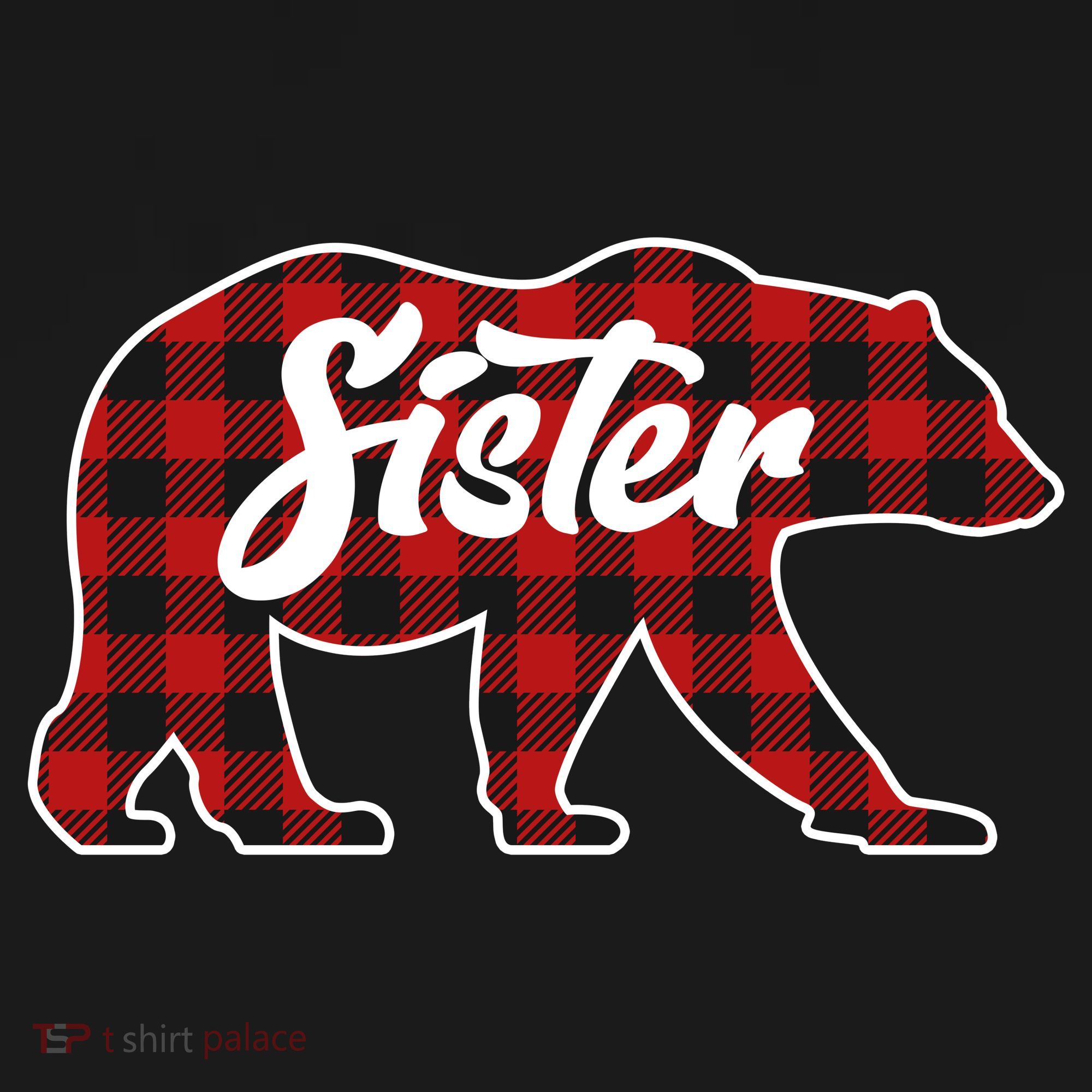 Family Christmas Matching Plaid Sister Bear Kids Sweatshirt