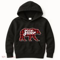 Family Christmas Matching Plaid Sister Bear Kids Hoodie thumb 0