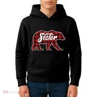 Family Christmas Matching Plaid Sister Bear Kids Hoodie thumb 4