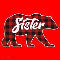 Family Christmas Matching Plaid Sister Bear Santa Hat thumb 1