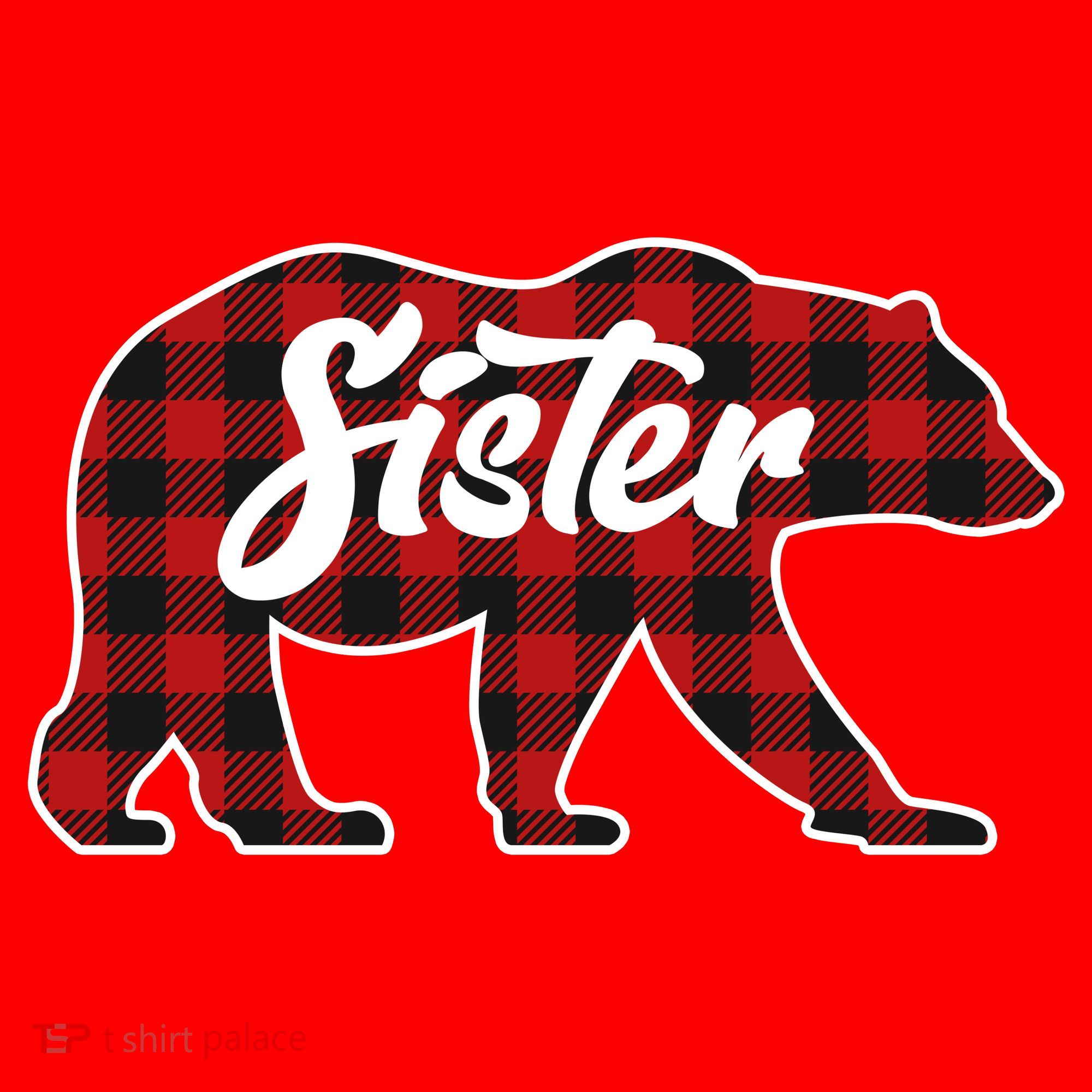 Family Christmas Matching Plaid Sister Bear Santa Hat
