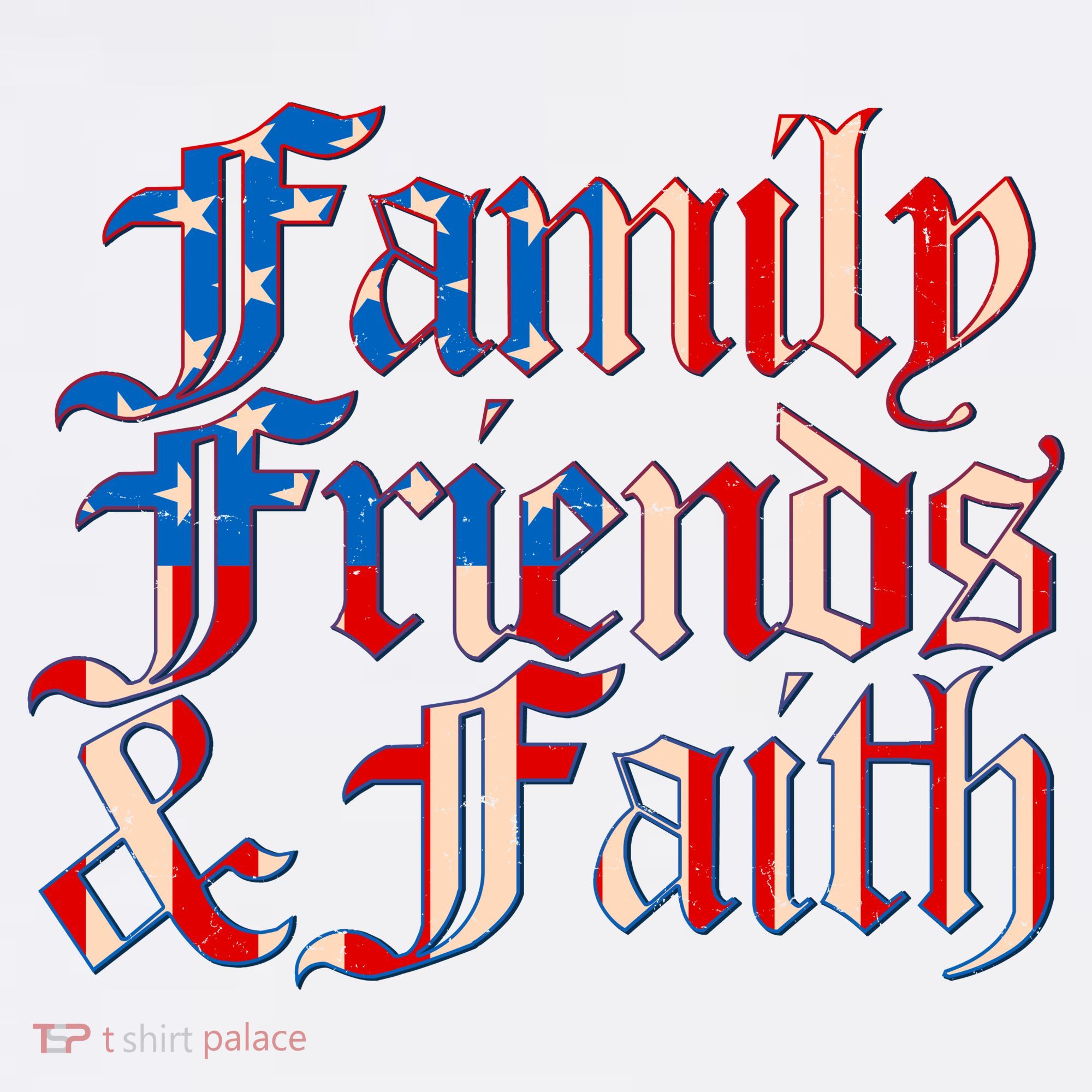 Family Friends & Faith Red White & Blue Hoodie
