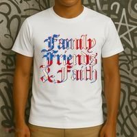 Family Friends & Faith Red White & Blue T-Shirt thumb 3