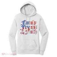 Family Friends & Faith Red White & Blue Women's Hoodie thumb 0