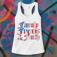 Family Friends & Faith Red White & Blue Women's Tank Top thumb 3