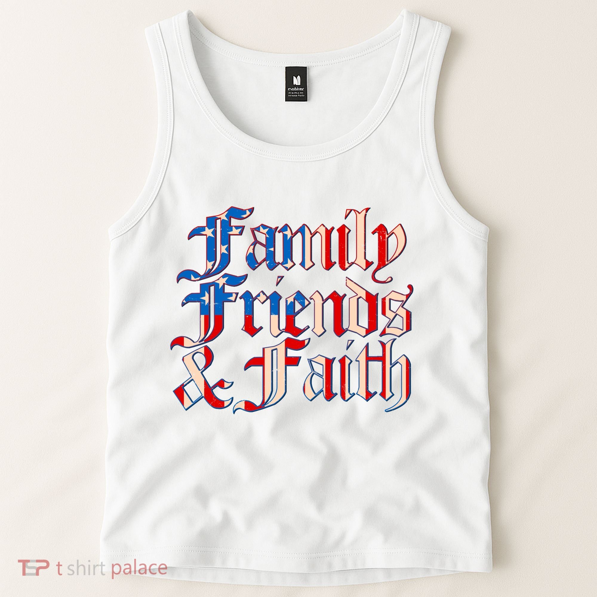 Family Friends & Faith Red White & Blue Tank Top