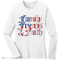 Family Friends & Faith Red White & Blue Women's Long Sleeve Shirt thumb 0