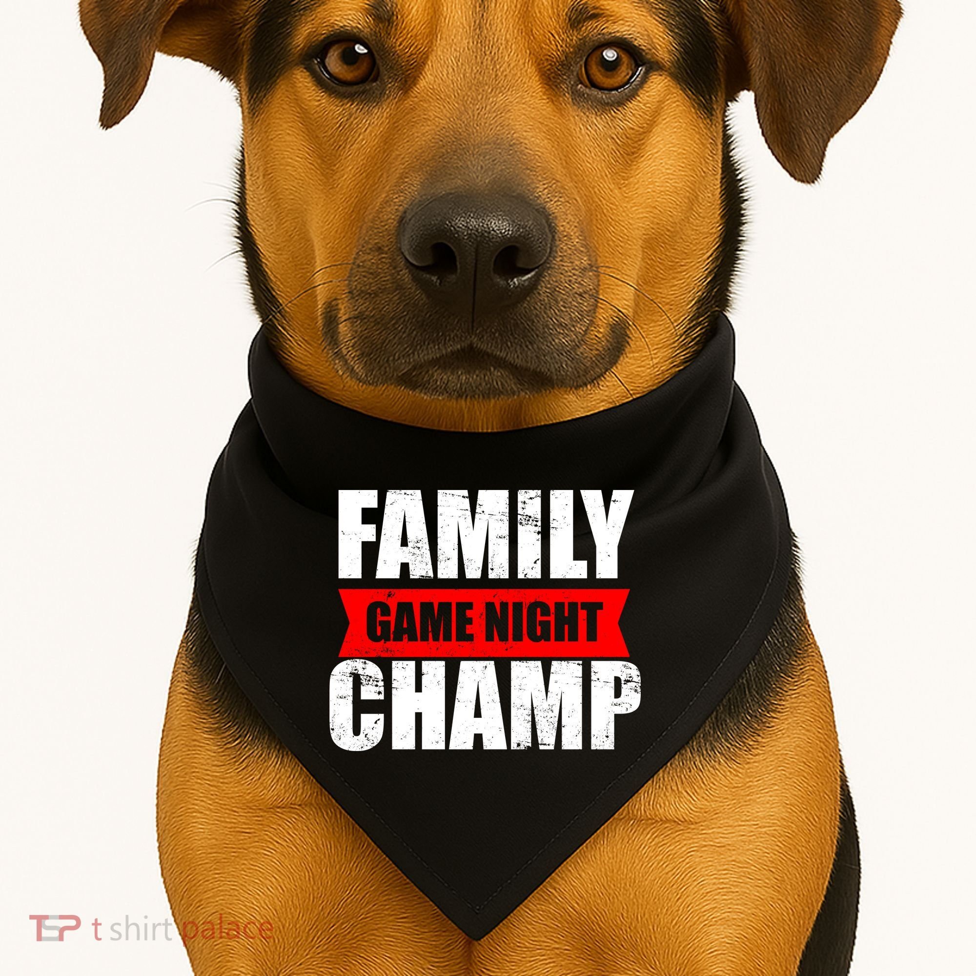 Family Game Night Champ USA-Made Doggie Bandana