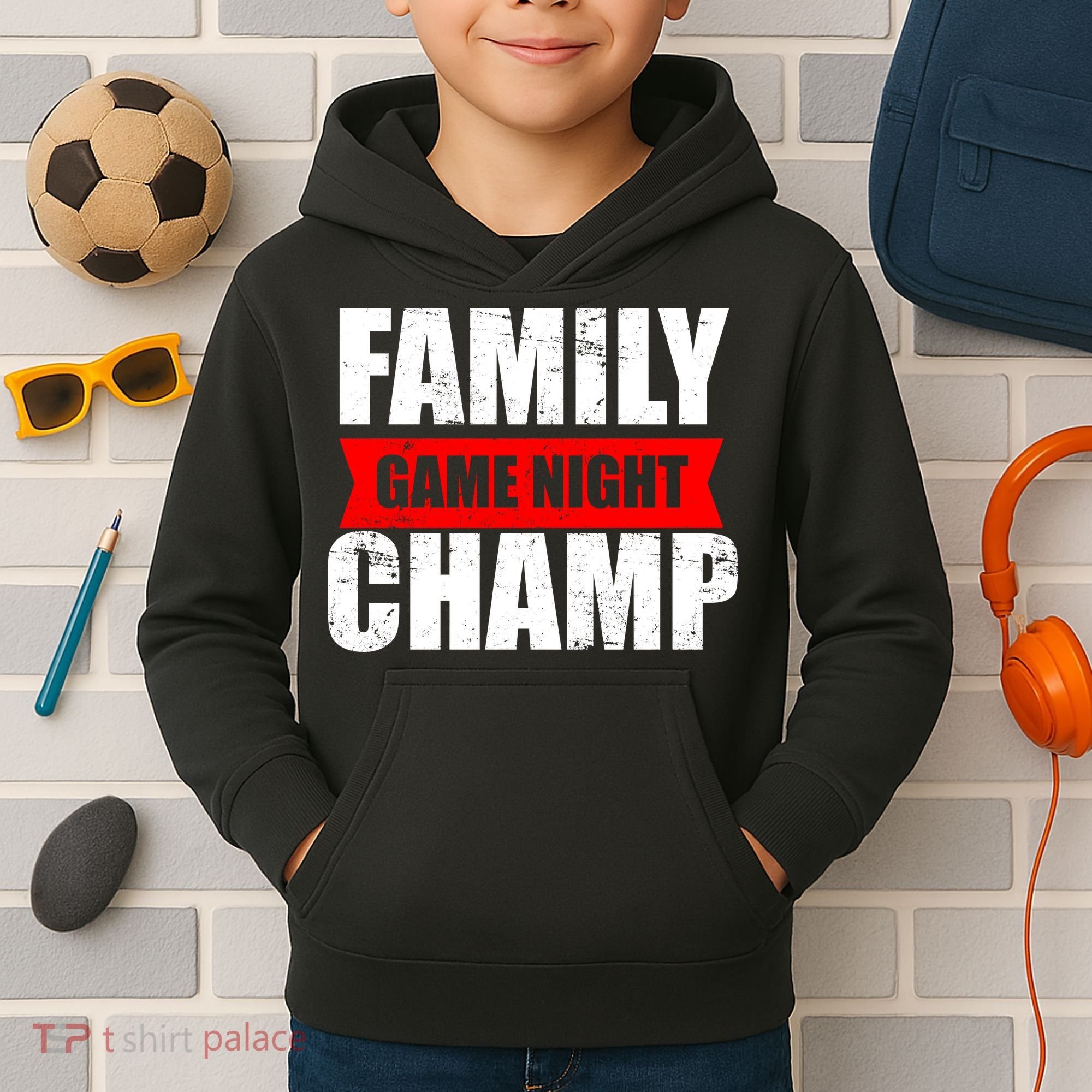 Family Game Night Champ Kids Hoodie