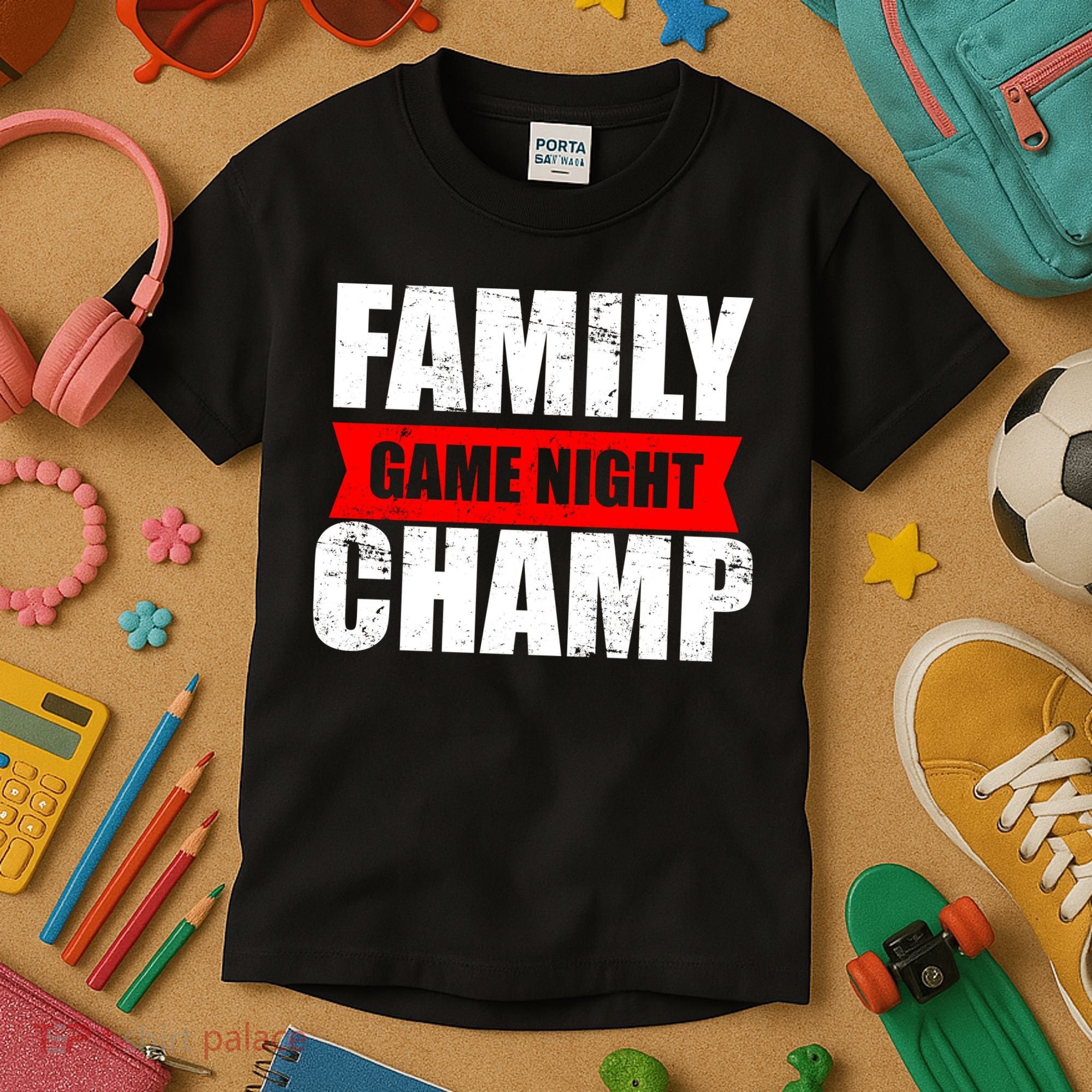 Family Game Night Champ Kids T-Shirt