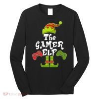 Family Matching Christmas The Gamer Elf Long Sleeve Shirt thumb 0
