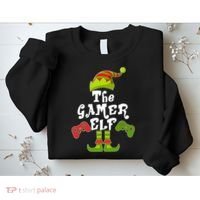 Family Matching Christmas The Gamer Elf Sweatshirt thumb 2