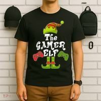 Family Matching Christmas The Gamer Elf T-Shirt thumb 6