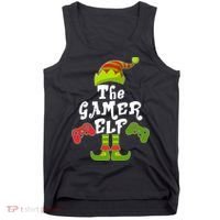 Family Matching Christmas The Gamer Elf Tank Top thumb 0