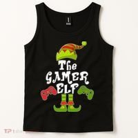 Family Matching Christmas The Gamer Elf Tank Top thumb 2