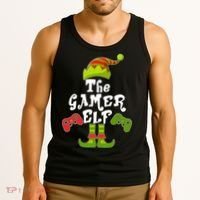 Family Matching Christmas The Gamer Elf Tank Top thumb 3