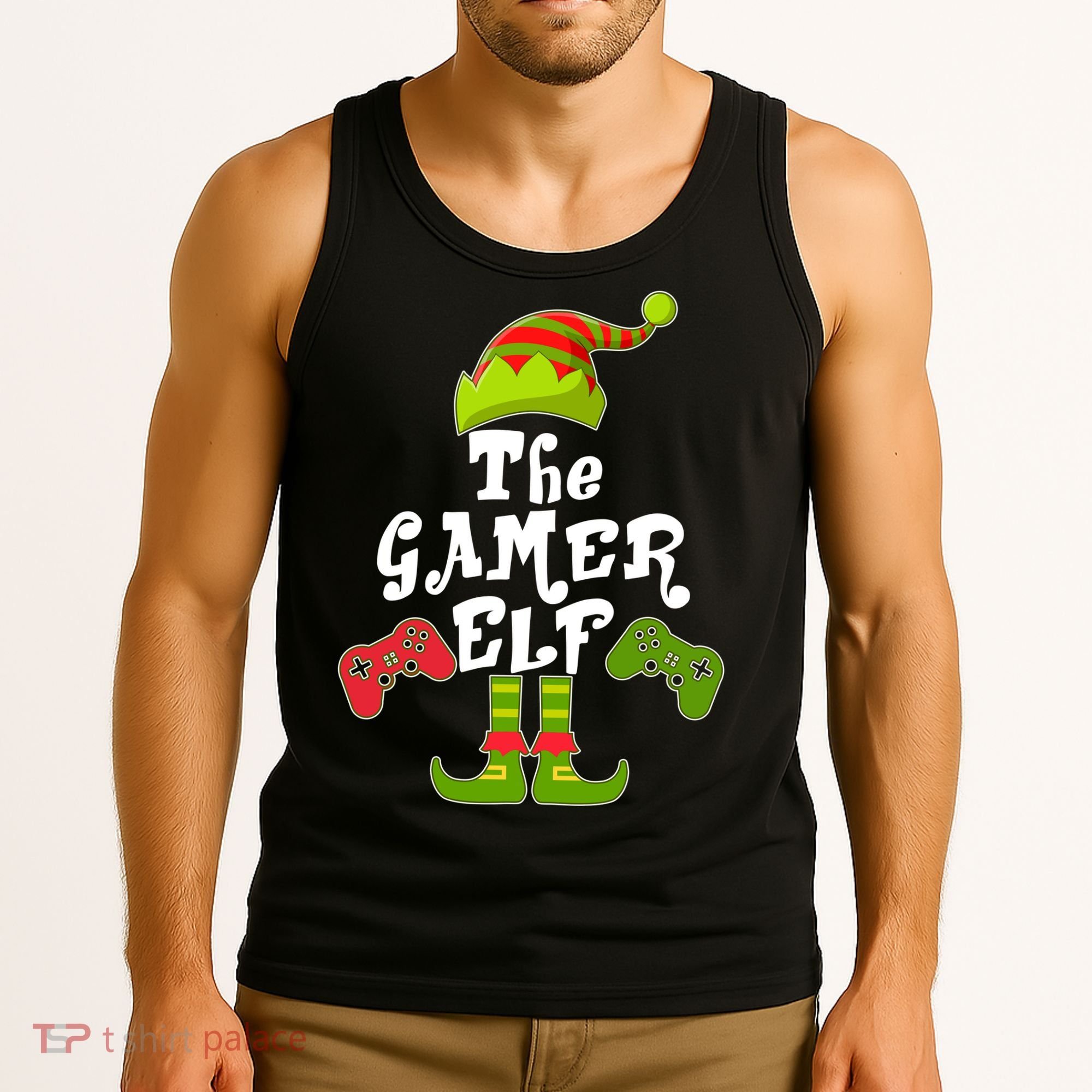 Family Matching Christmas The Gamer Elf Tank Top