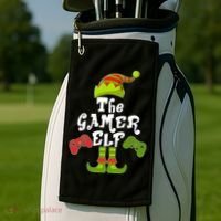 Family Matching Christmas The Gamer Elf Golf Towel thumb 2