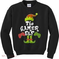 Family Matching Christmas The Gamer Elf Kids Sweatshirt thumb 0