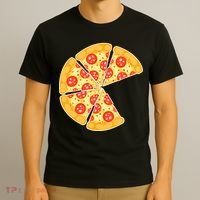 Family Matching Pizza With Missing Slice Parents T-Shirt thumb 3