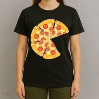 Family Matching Pizza With Missing Slice Parents T-Shirt thumb 4