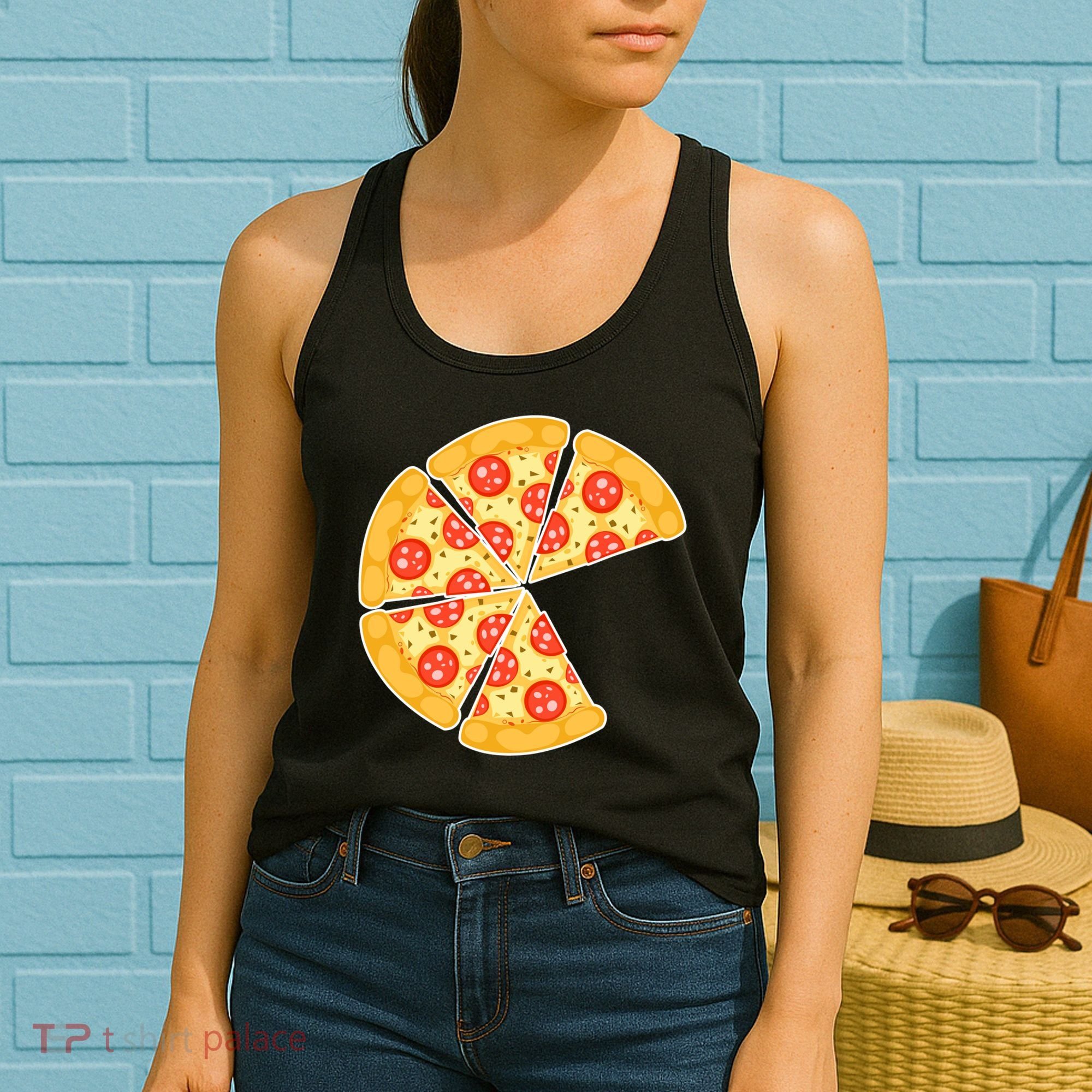 Family Matching Pizza With Missing Slice Parents Women's Tank Top