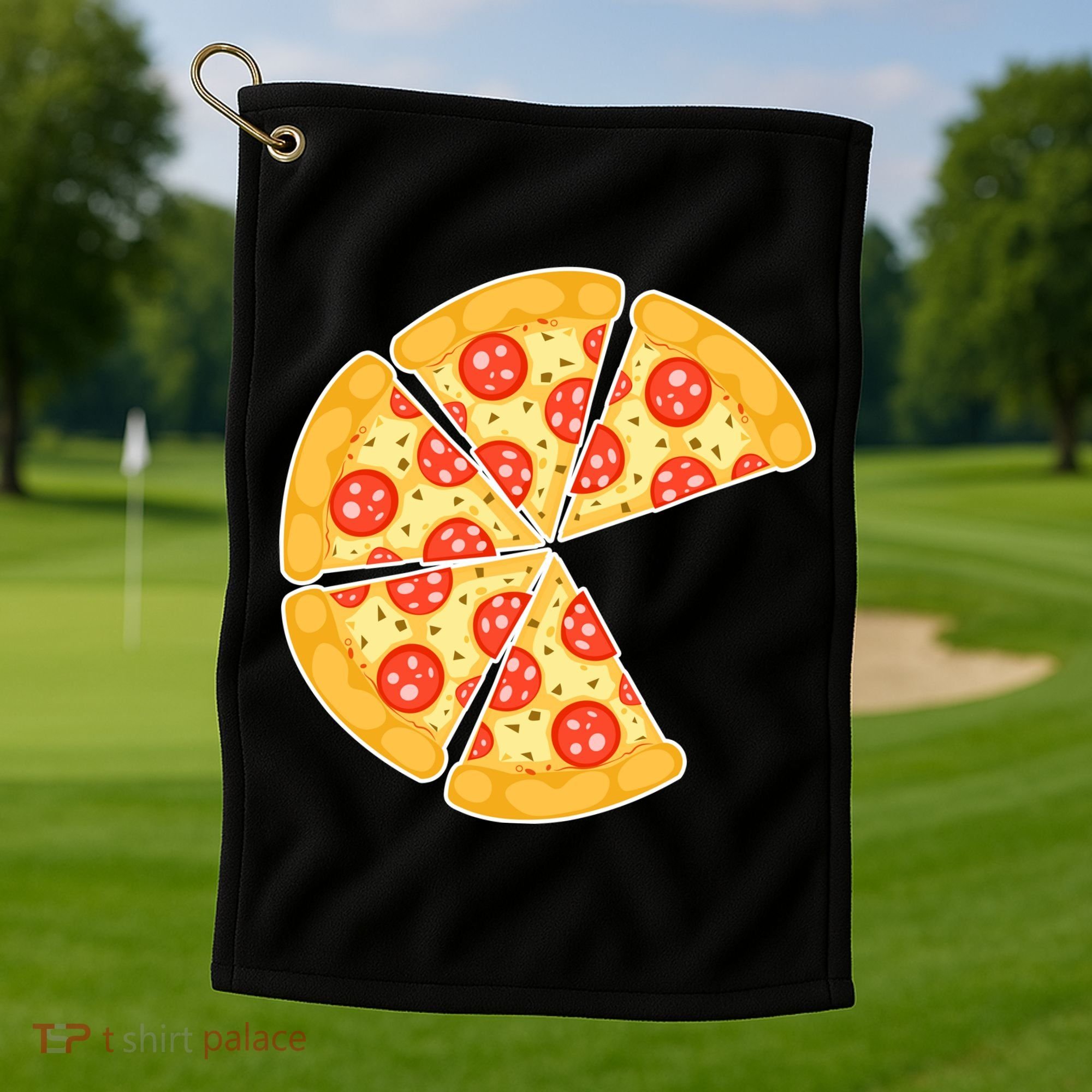 Family Matching Pizza With Missing Slice Parents Golf Towel