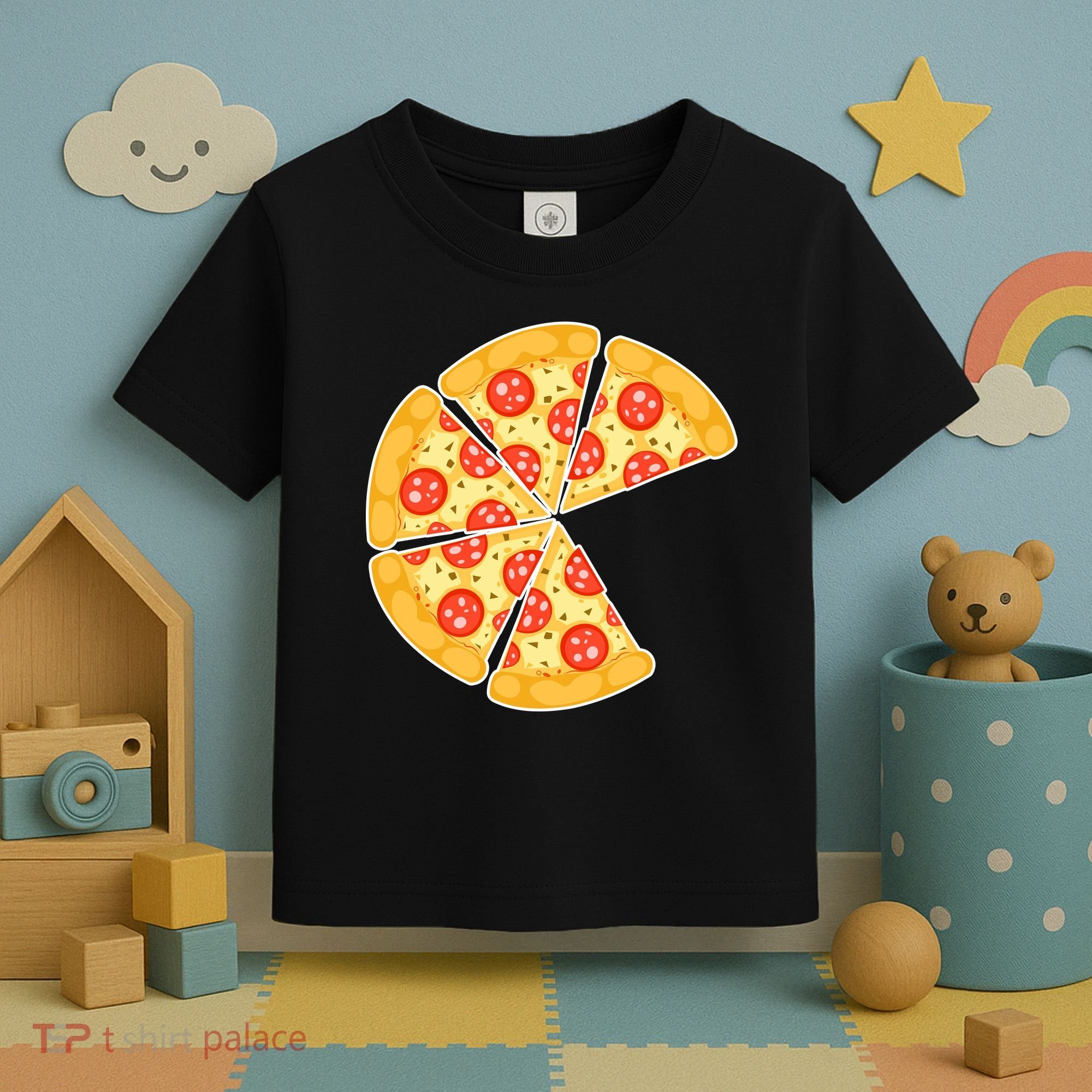 Family Matching Pizza With Missing Slice Parents Toddler T-Shirt