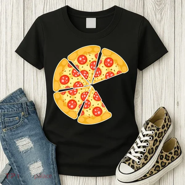 Family Matching Pizza With Missing Slice Parents Women's T-Shirt