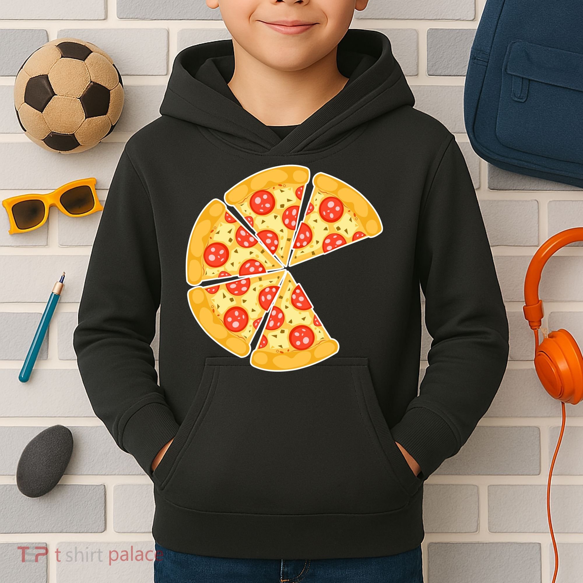 Family Matching Pizza With Missing Slice Parents Kids Hoodie