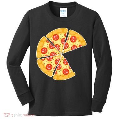 Family Matching Pizza With Missing Slice Parents Kids Long Sleeve Shirt