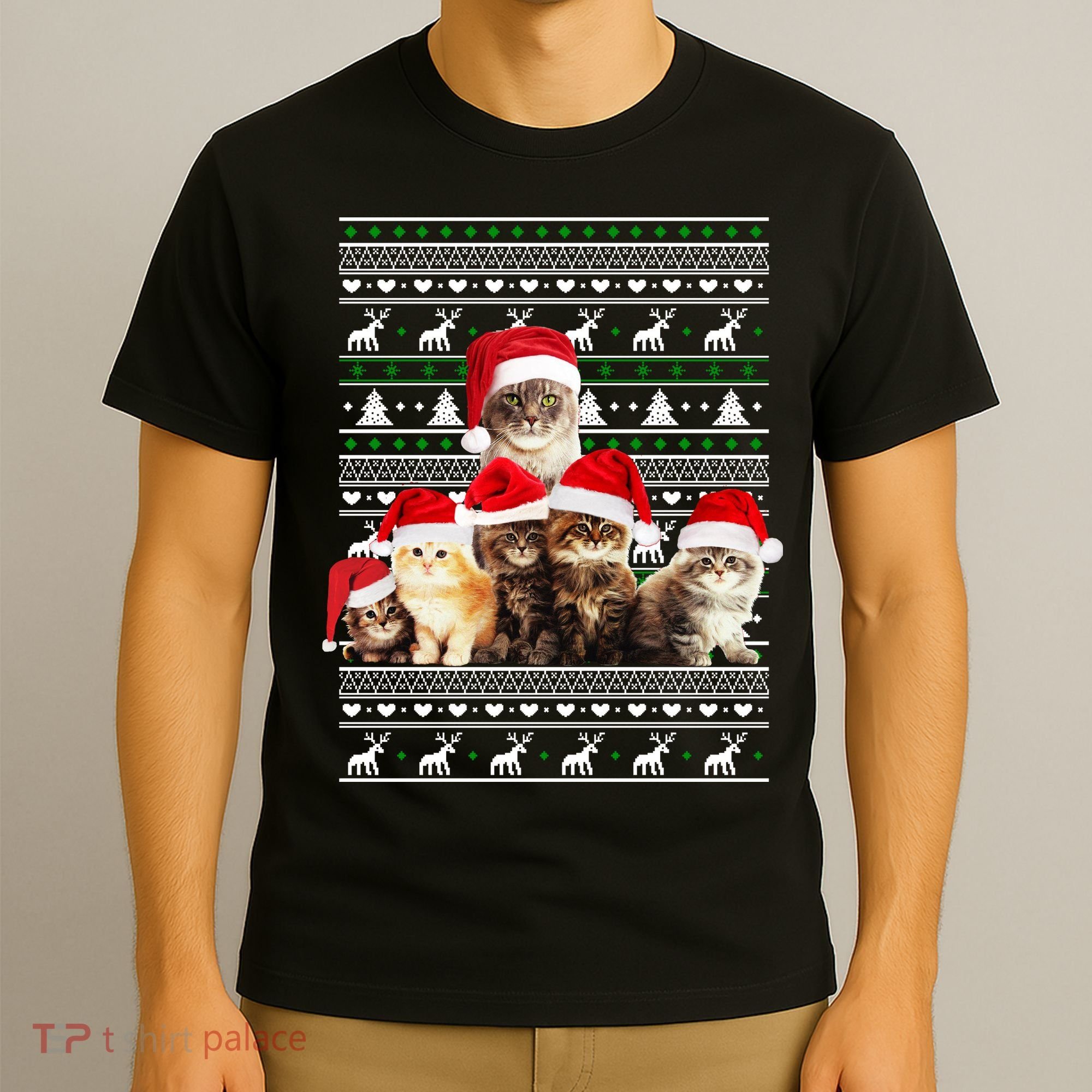 Family Of Kittens Ugly Christmas Sweater T-Shirt