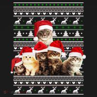Family Of Kittens Ugly Christmas Sweater T-Shirt thumb 7