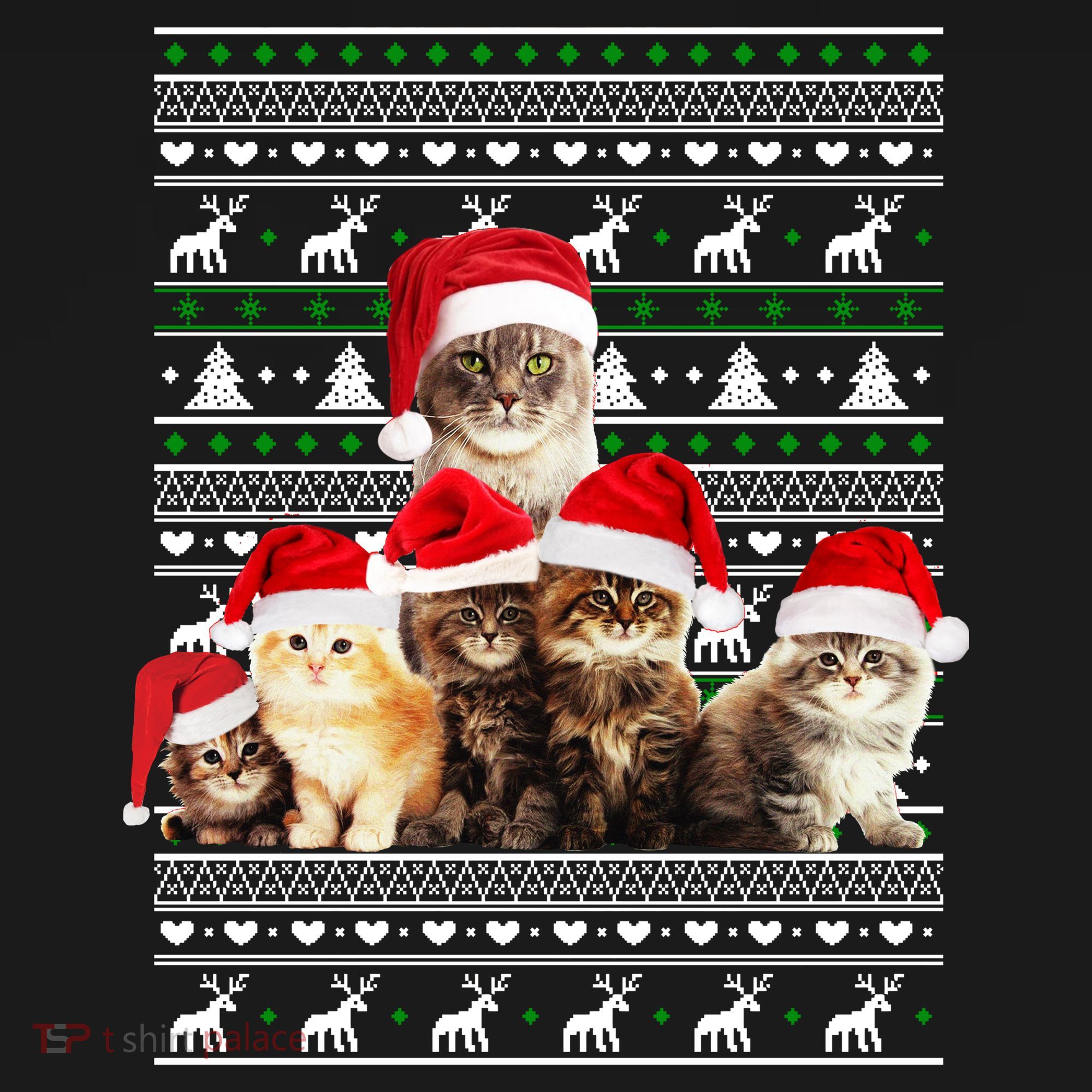Family Of Kittens Ugly Christmas Sweater Baby Bodysuit