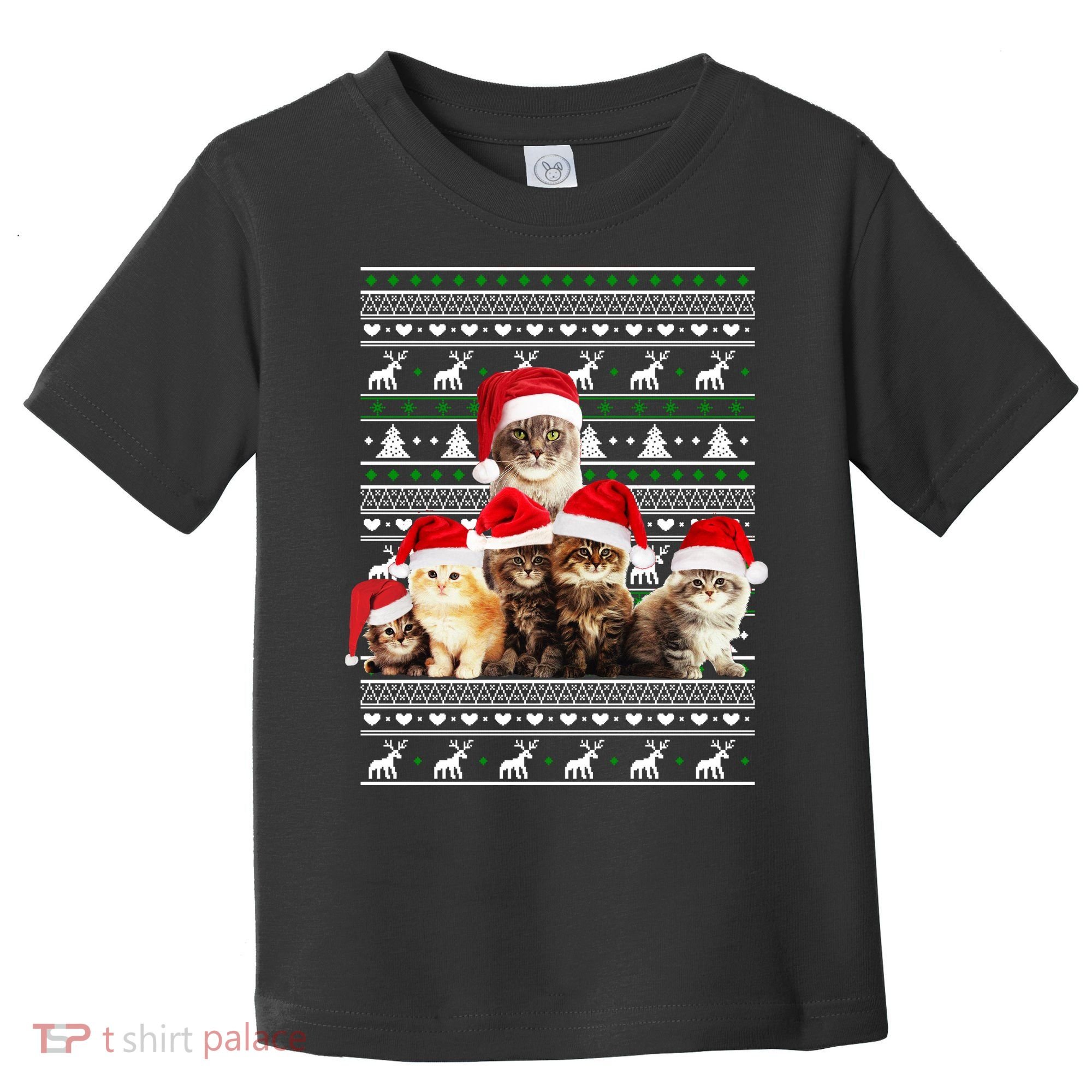 Family Of Kittens Ugly Christmas Sweater Toddler T-Shirt