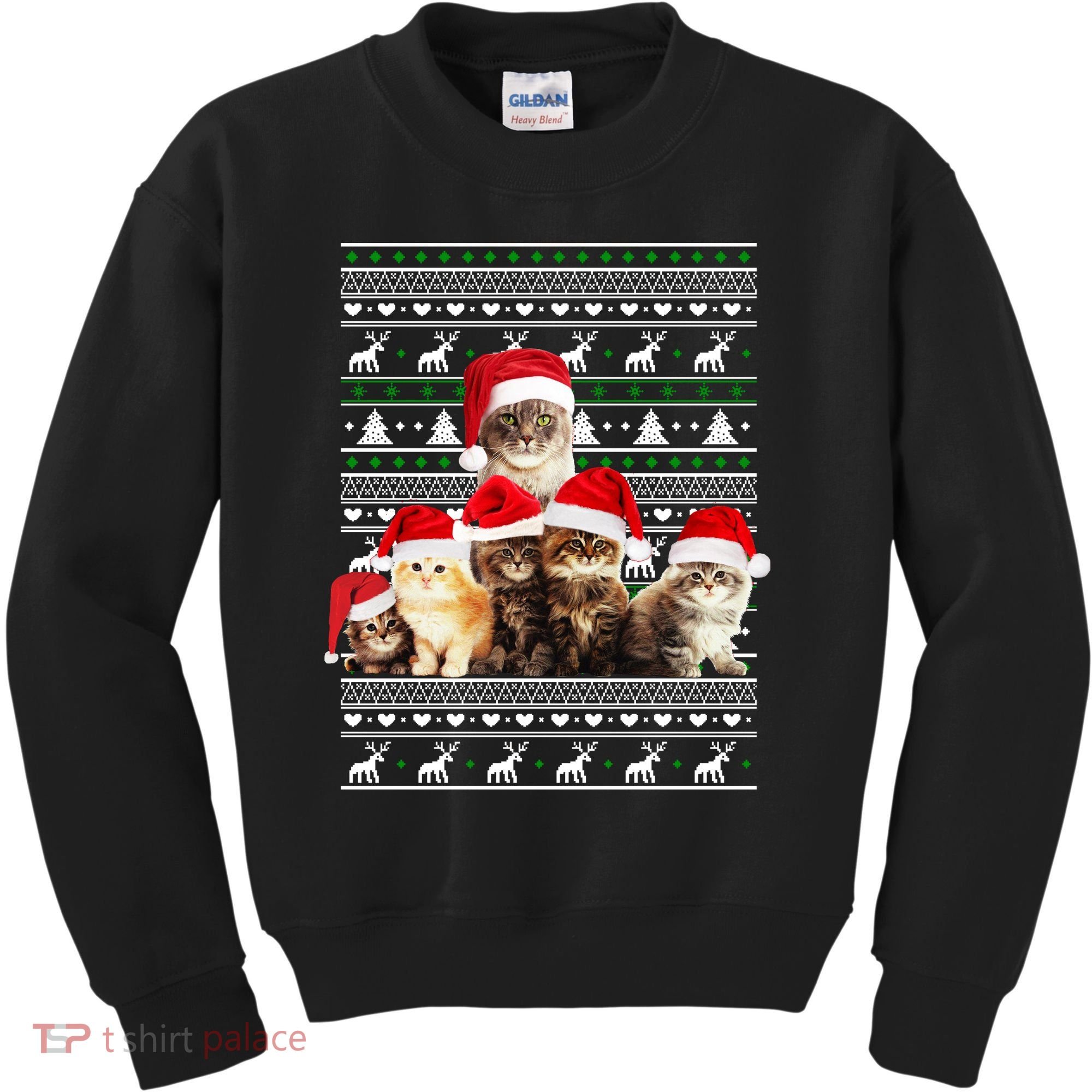 Family Of Kittens Ugly Christmas Sweater Kids Sweatshirt
