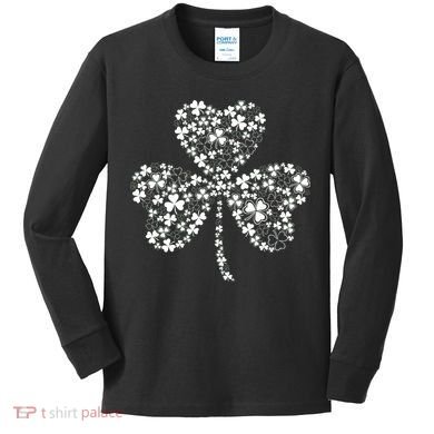 Family Of Shamrocks Cloverleaf Kids Long Sleeve Shirt