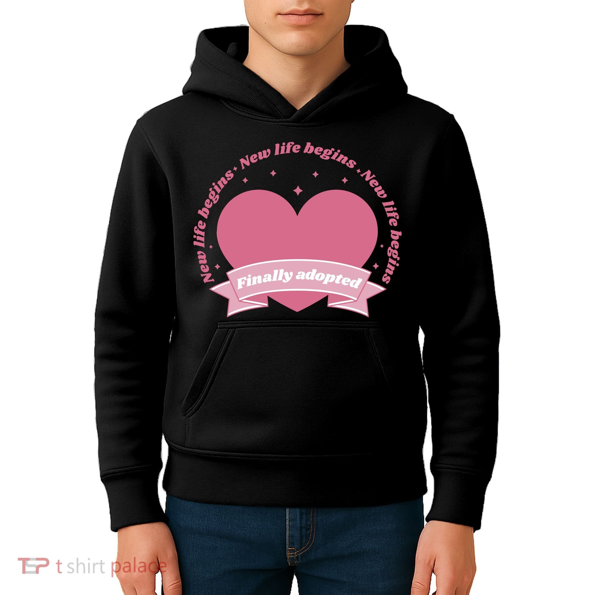 Finally Adopted New Life Begins Kids Hoodie