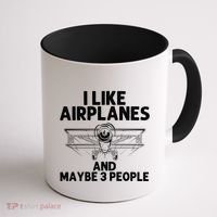 Funny Airplane Novelty Plane Aviation Pilot Gift Coffee Mug thumb 1
