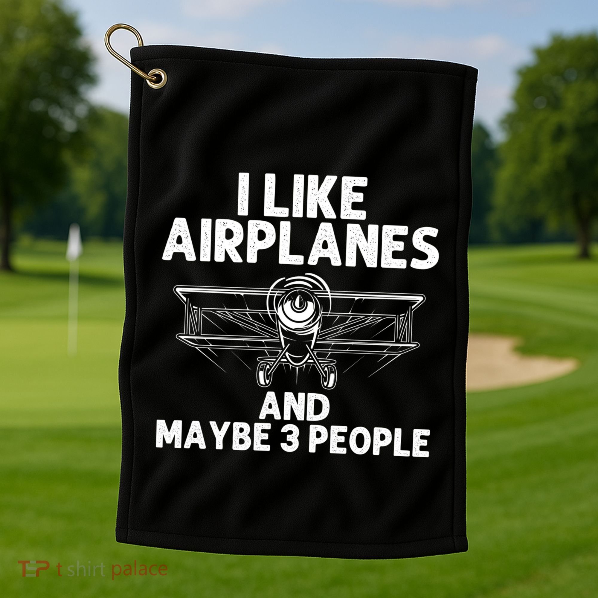 Funny Airplane Novelty Plane Aviation Pilot Gift Golf Towel