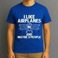 Funny Airplane Novelty Plane Aviation Pilot Gift T-Shirt thumb 3
