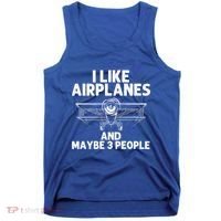 Funny Airplane Novelty Plane Aviation Pilot Gift Tank Top thumb 0