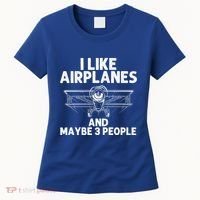 Funny Airplane Novelty Plane Aviation Pilot Gift Women's T-Shirt thumb 0