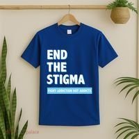 Fight Addiction Not Addicts End The Stigma Awareness Gift T-Shirt thumb 2