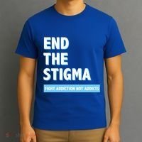 Fight Addiction Not Addicts End The Stigma Awareness Gift T-Shirt thumb 3