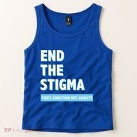 Fight Addiction Not Addicts End The Stigma Awareness Gift Tank Top thumb 2